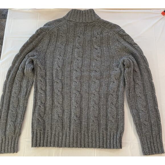 Bonobos Sweater Mens Small Slim Gray Lambs Wool Fisherman 1/4 Zip - Picture 6 of 6